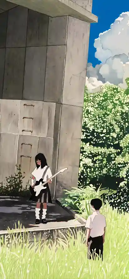 4k夏日壁纸 - 少年 - 白云 - 绿树「哲风壁纸」