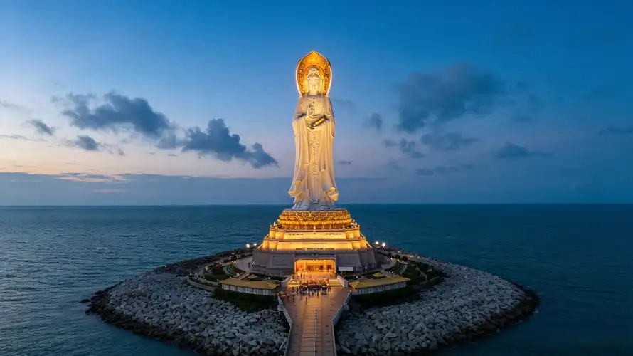3k三亚壁纸-南海观音 - 佛像-宗教建筑免费下载「哲风壁纸」
