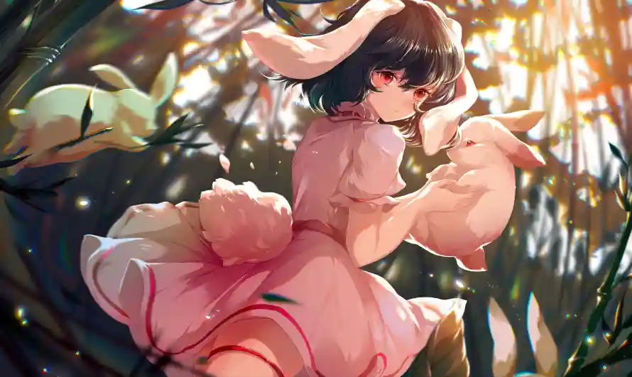 4k兔子壁纸 - 兔耳 - 动漫 - 少女「哲风壁纸」
