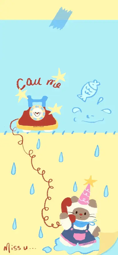 4k下雨壁纸 - 卡通 - 可爱 - 小猫「哲风壁纸」
