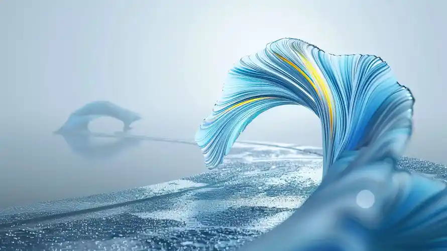 4k冷调壁纸 - 抽象 - 水雾 - 波浪「哲风壁纸」