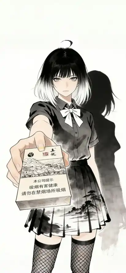 4k动漫壁纸 - 发烟 - 烟盒 - 阴影「哲风壁纸」