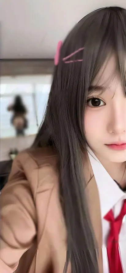 4k室内壁纸 - 甜妹 - 美女 - 红领带「哲风壁纸」