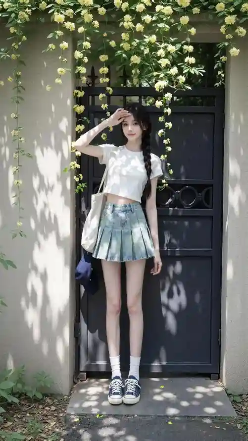 4k夏日壁纸 - 好看 - 少女 - 庭院「哲风壁纸」