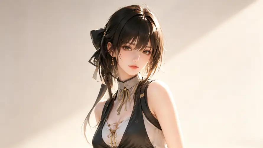 3k光影壁纸-二次元和好看-黑发少女免费下载「哲风壁纸」