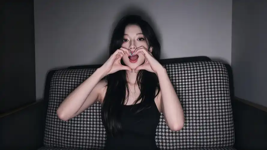 3k可爱壁纸-千鸟格 - 少女-黑色吊带热门的壁纸「哲风壁纸」