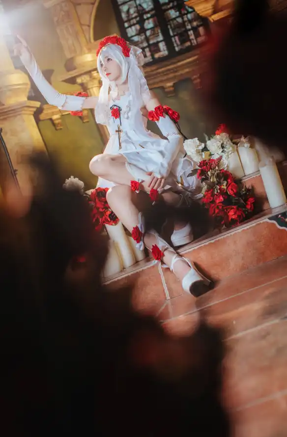 4k教堂壁纸 - 白发 - 花嫁 - 崩坏3「哲风壁纸」