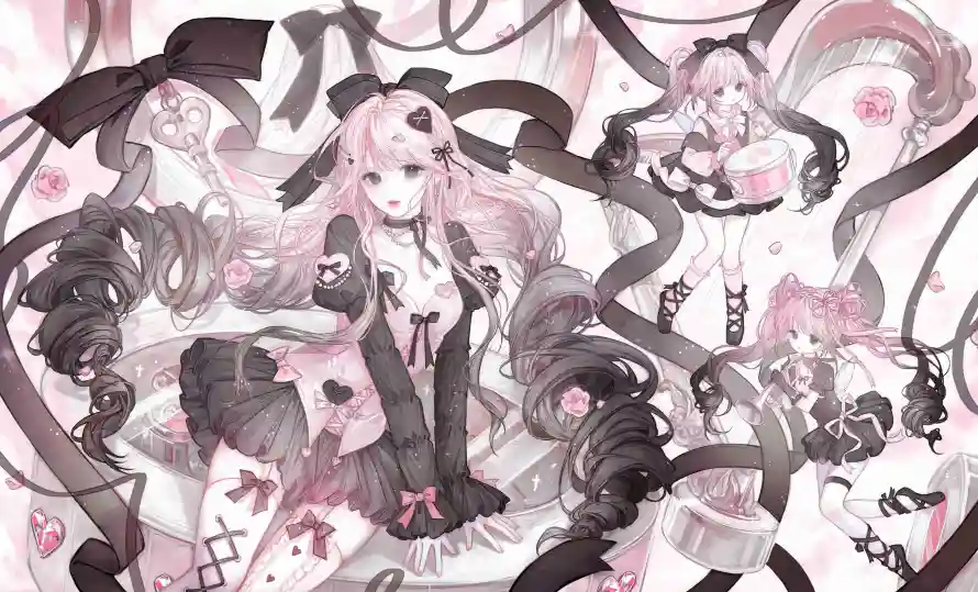 4k卷发壁纸 - 少女 - 粉发 - 萝莉「哲风壁纸」