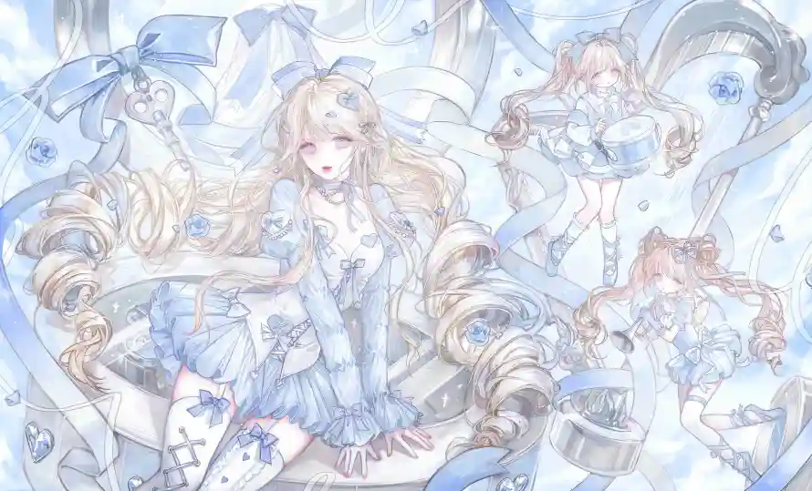 4k少女壁纸 - 插画 - 白纱 - 白色「哲风壁纸」