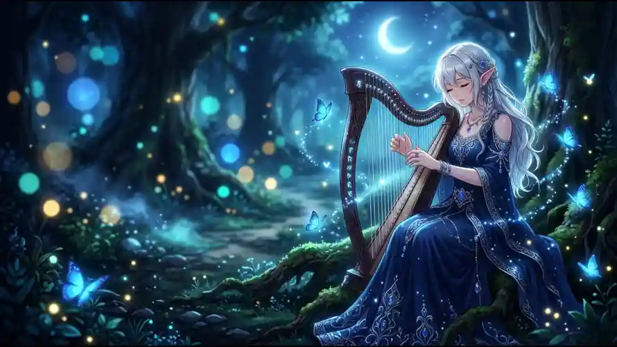 4k少女壁纸 - 弯月 - 插画 - 月夜「哲风壁纸」 4k少女壁纸 - 弯月 - 插画 - 月夜「哲风壁纸」