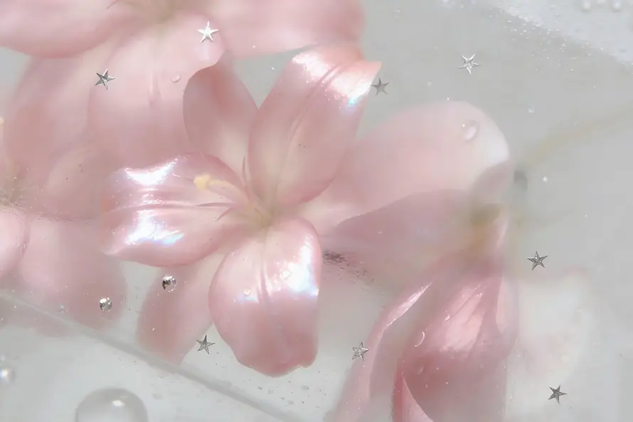 4k星芒壁纸 - 水晶 - 百合 - 粉色「哲风壁纸」