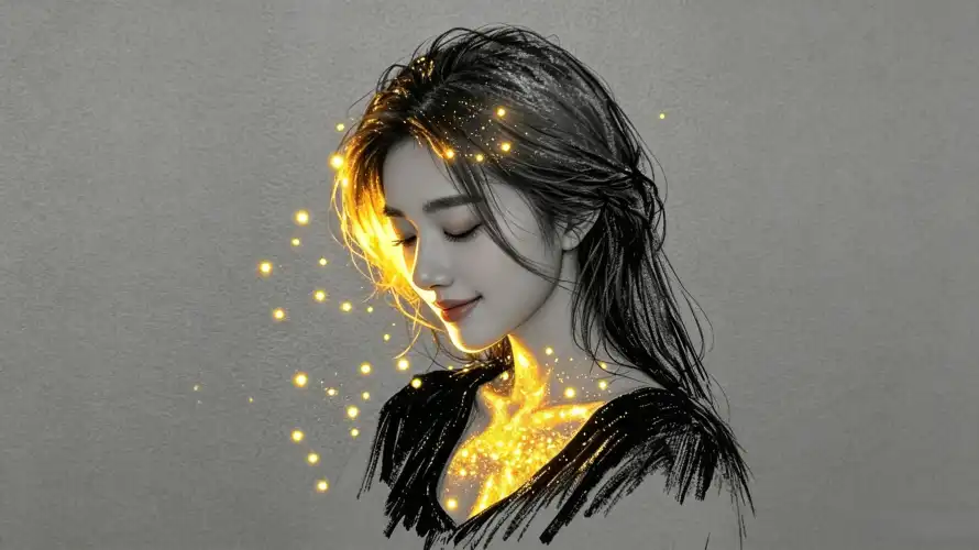 3k侧脸壁纸-氛围感与发光-灰色背景热门的壁纸「哲风壁纸」