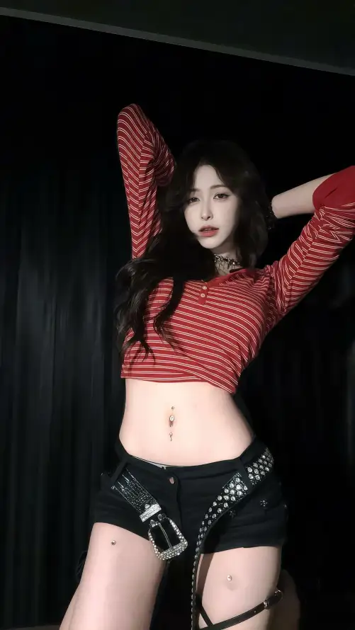 4k美女壁纸 - 脐钉 - 辣妹 - 颈圈「哲风壁纸」