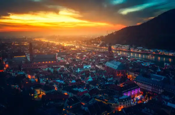 2k城堡壁纸-海德堡与城市-城市景观热门的壁纸「哲风壁纸」