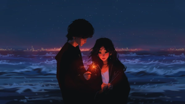 4k夜晚壁纸-长发 - 绘画-壁纸分享「哲风壁纸」