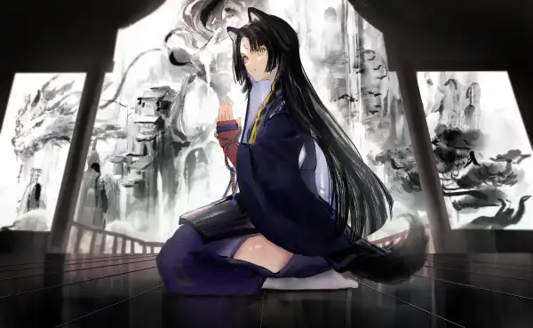 2k祈祷壁纸-微笑着 - 龙-佐贺（明日方舟）「哲风壁纸」