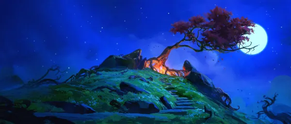4k夜晚壁纸 - 树 - 夜景 - 天空「哲风壁纸」 4k夜晚壁纸 - 树 - 夜景 - 天空「哲风壁纸」