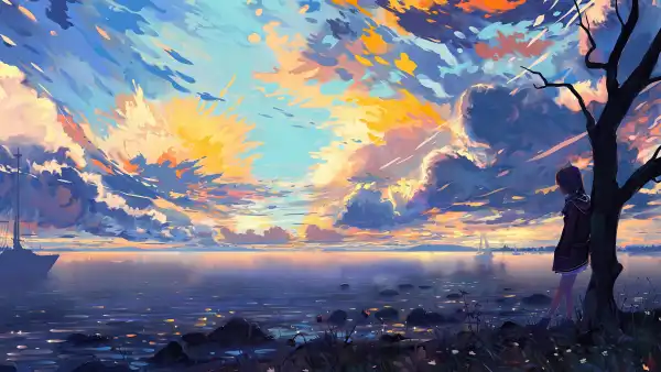 4k天空壁纸 - 水 - 动漫女孩 - 日本动画片「哲风壁纸」 4k天空壁纸 - 水 - 动漫女孩 - 日本动画片「哲风壁纸」