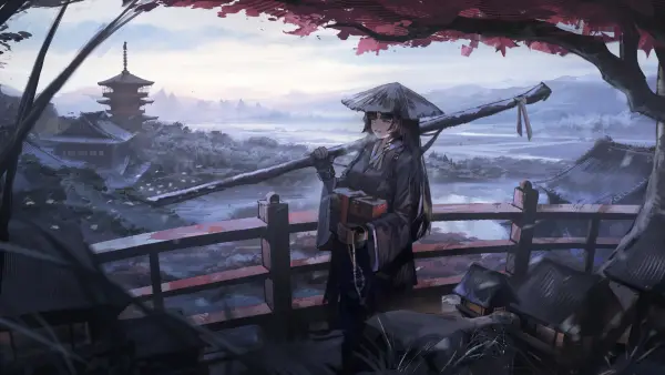 4k树叶壁纸 - 雪 - 动漫女孩 - 明日方舟「哲风壁纸」