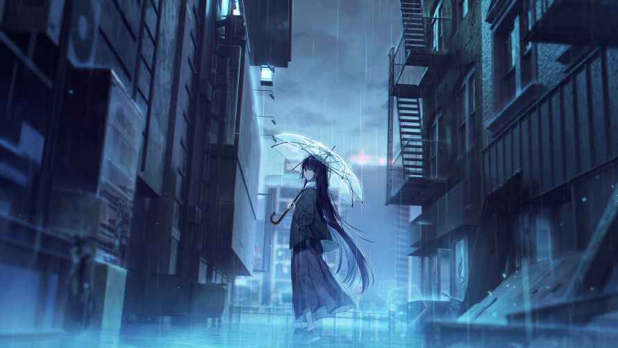 4k城市壁纸 - 伞 - 雨 - 街道「哲风壁纸」 4k城市壁纸 - 伞 - 雨 - 街道「哲风壁纸」