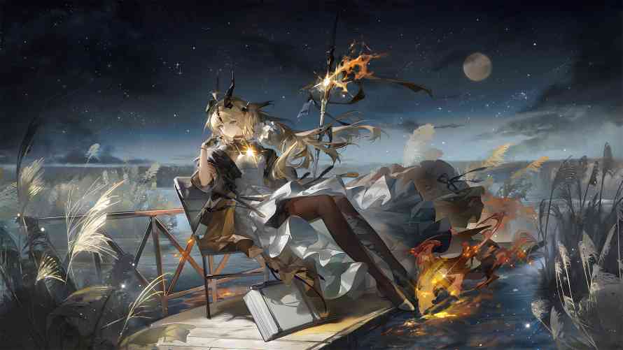 4k喇叭壁纸 - 星夜 - 星星 - 月亮「哲风壁纸」
