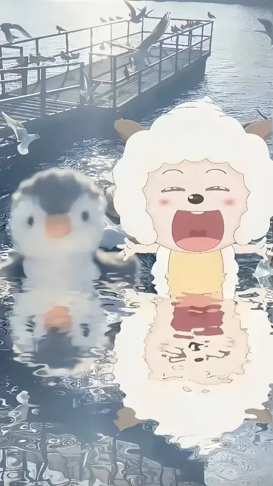 《渐变》手机壁纸-懒洋洋背景-插画艺术壁纸-喜羊羊与灰太狼「哲风壁纸」
