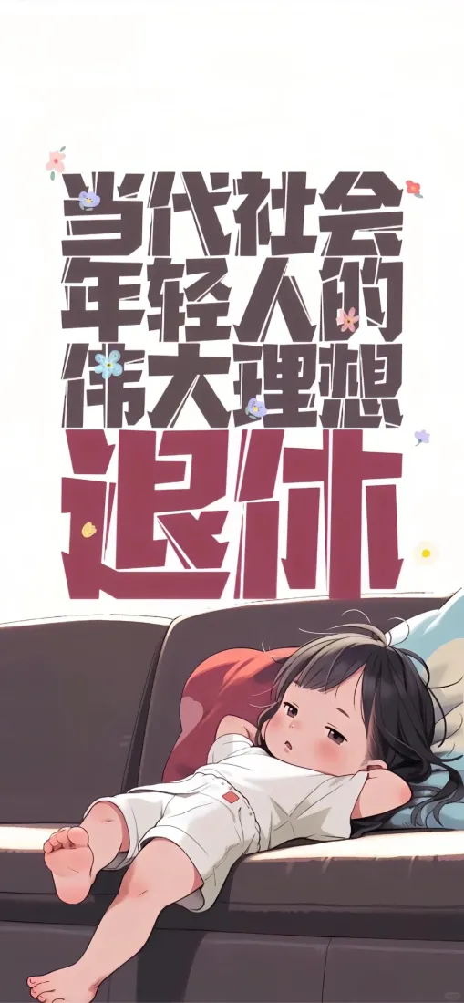 《可爱》手机壁纸-想退休壁纸-不想上班「哲风壁纸」