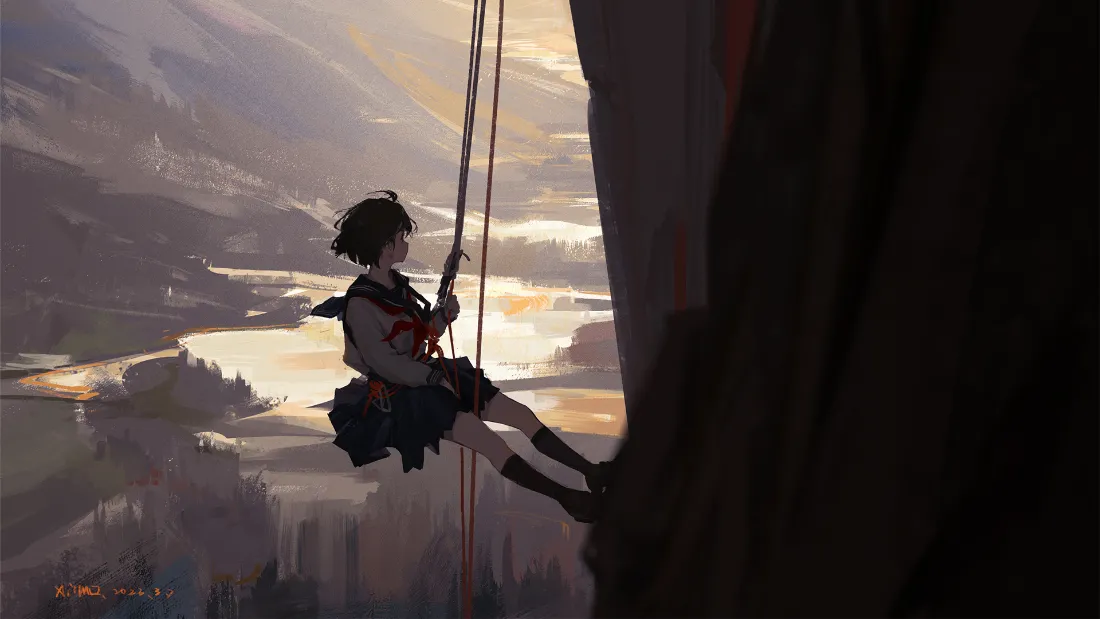 2k少女壁纸 - 攀登壁纸「哲风壁纸」