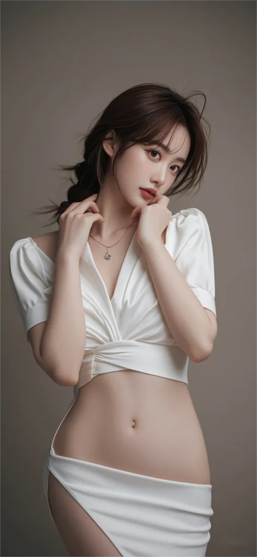 性感美女白色穿搭壁纸｜时尚背景图片 - 美女「哲风壁纸」