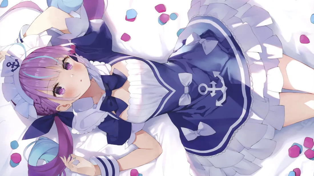 4k少女动漫壁纸｜可爱少女躺卧背景图片 - 唯美风「哲风壁纸」