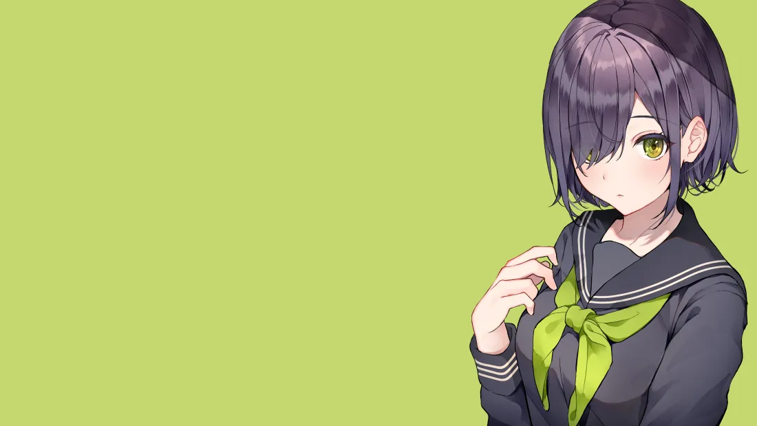 4k少女动漫壁纸｜清新动漫少女背景图片 - 绿底「哲风壁纸」