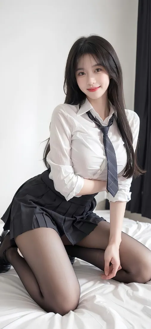 纯欲女神手机壁纸｜黑丝制服背景图片 - 金牌甄选「哲风壁纸」