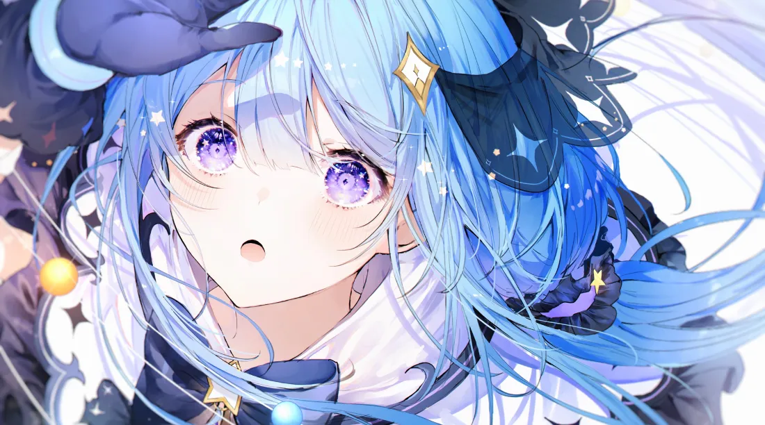 4k少女动漫壁纸｜梦幻蓝发少女背景图片 - 超美「哲风壁纸」