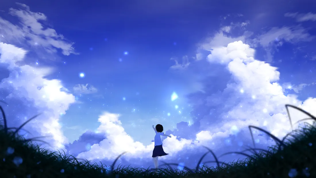 4k少女动漫壁纸｜梦幻天空背景图片 - 唯美意境「哲风壁纸」
