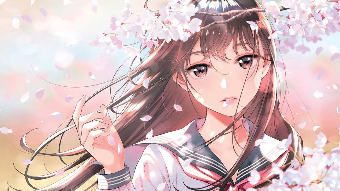4k少女动漫壁纸｜唯美樱花背景图片 - 浪漫风「哲风壁纸」