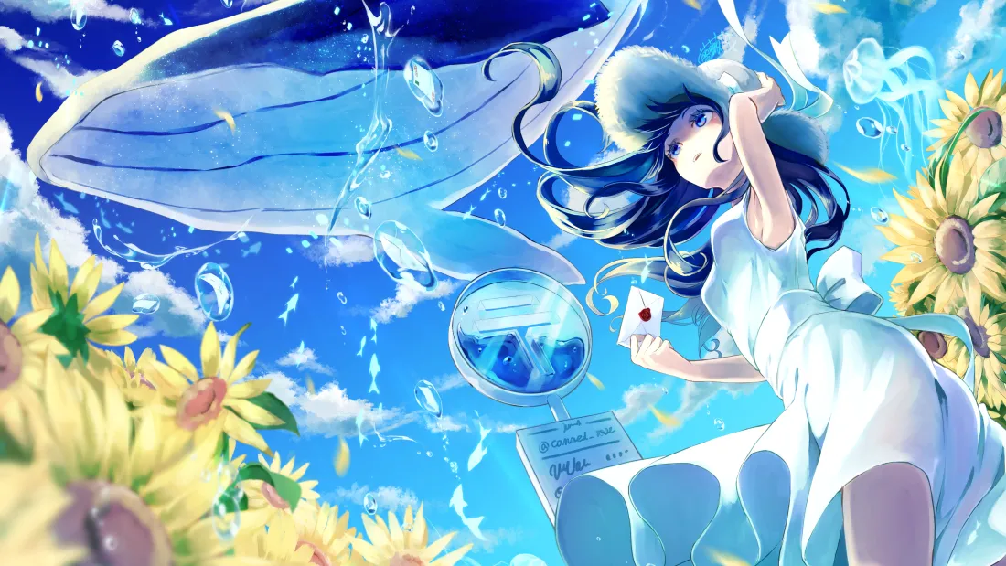 5k奇幻动漫壁纸｜少女与梦幻海洋背景图片 - 唯美「哲风壁纸」