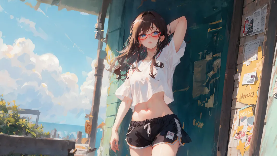 4kAI少女壁纸｜青春活力背景图片 - 户外美少女「哲风壁纸」