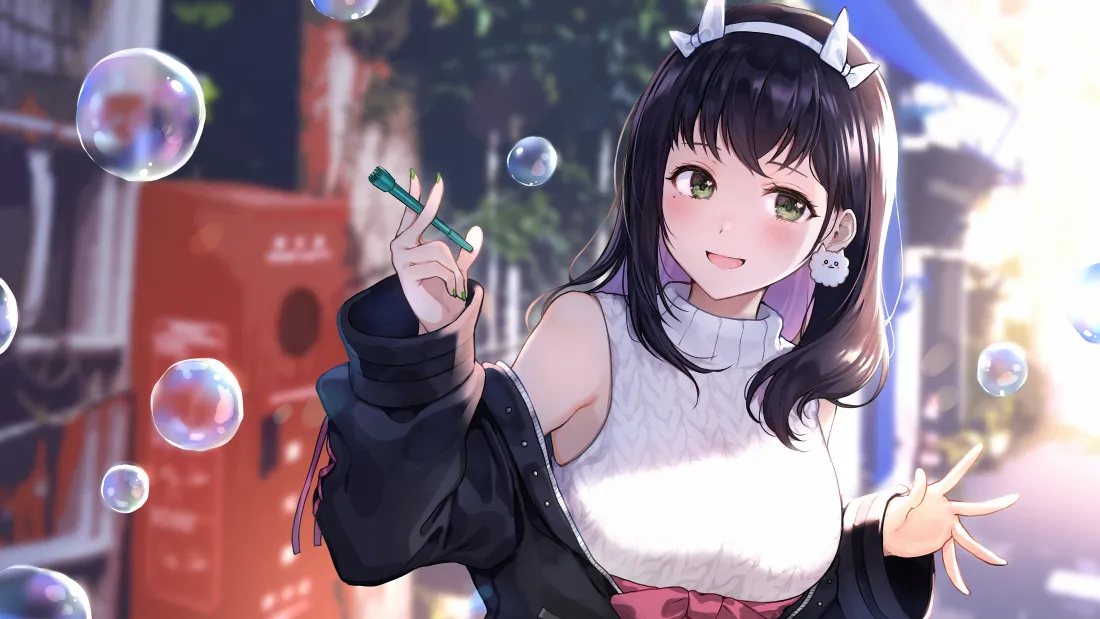4k少女动漫壁纸｜元气少女背景图片 - 泡泡「哲风壁纸」