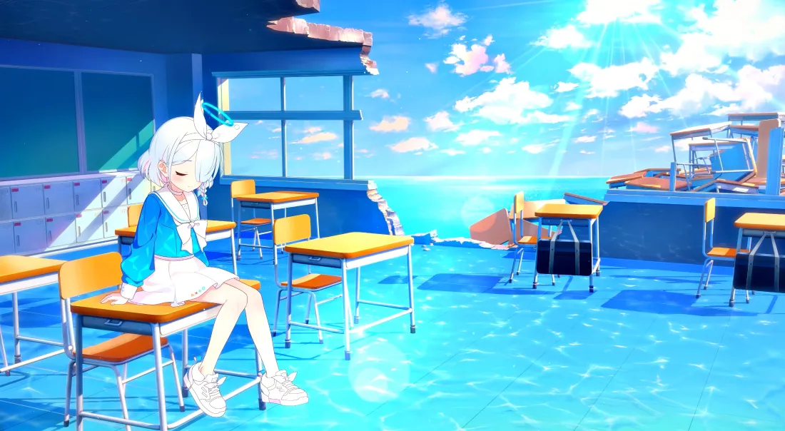 4k动漫少女壁纸｜教室场景背景图片 - Wallpaper「哲风壁纸」