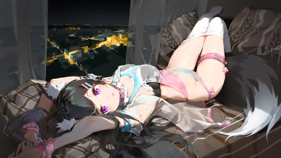 7k动漫少女壁纸｜二次元美少女背景图片 - 躺卧「哲风壁纸」
