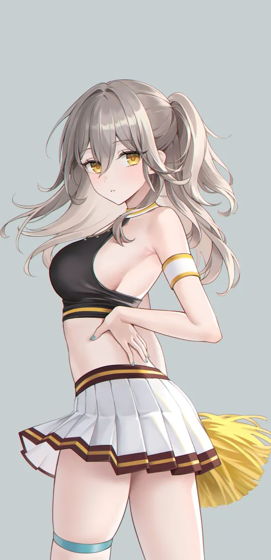 啦啦队少女手机壁纸｜可爱背景图片 - 金发萌妹「哲风壁纸」