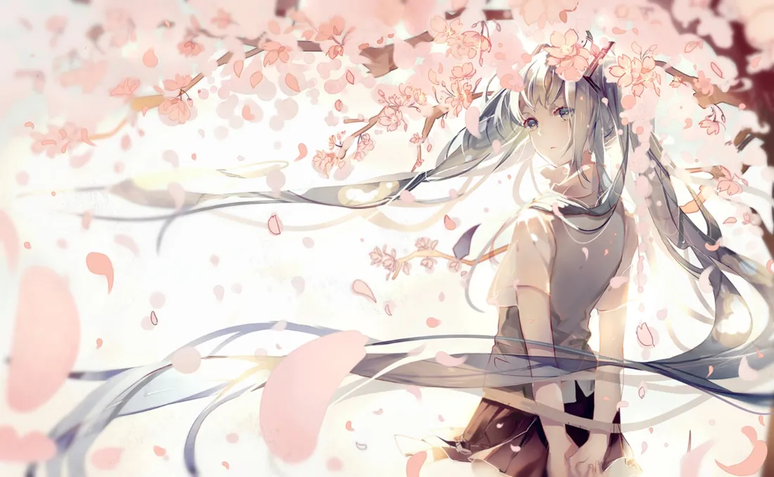 2k初音壁纸｜樱花背景图片 - 二次元少女「哲风壁纸」