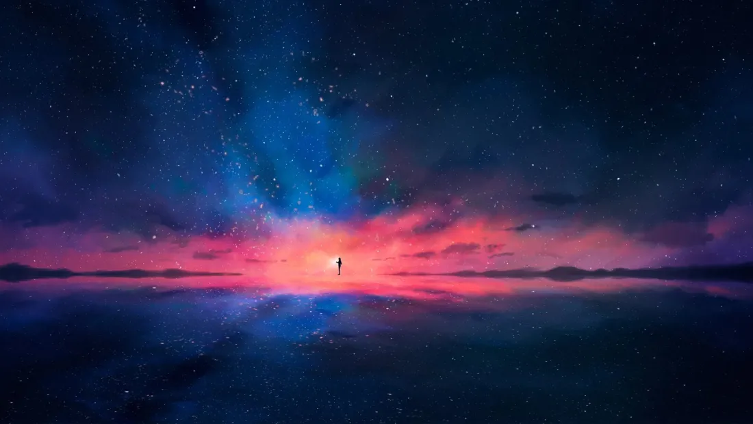 2k星空壁纸｜极光湖面背景图片 - 梦幻场景「哲风壁纸」
