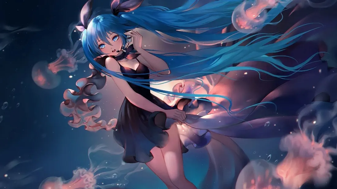 2k初音壁纸｜二次元背景图片 - 蓝发少女「哲风壁纸」