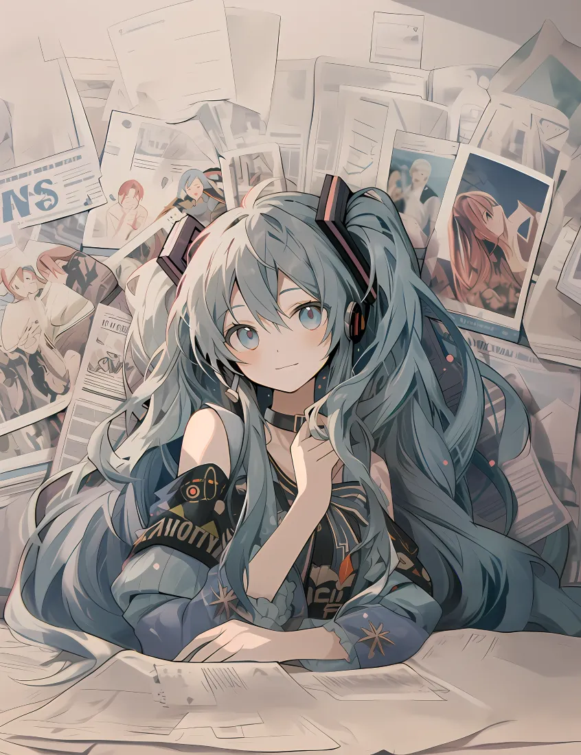 初音未来手机壁纸｜插画风背景图片 - 二次元少女「哲风壁纸」