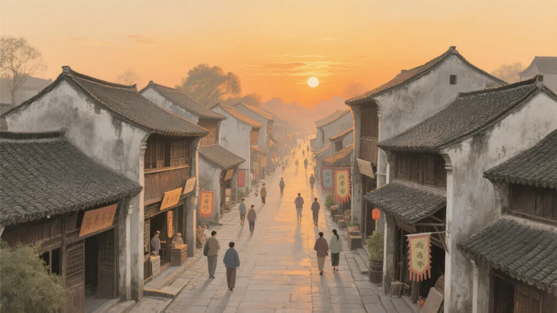 2k古街暮色壁纸｜古风夕阳背景图片 - 黄昏漫步「哲风壁纸」