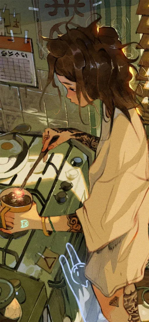 (魔法厨房手机壁纸｜少女日常背景图片 - 舒适小清新)「哲风壁纸」