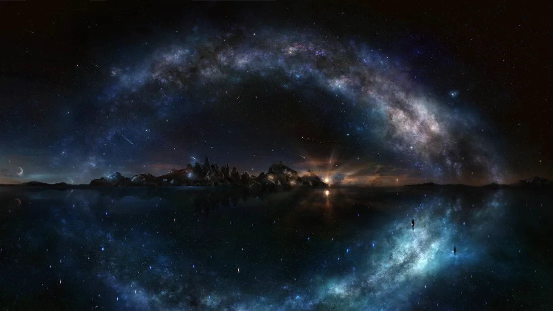 5k星空壁纸｜银河倒影背景图片 - 科幻风景「哲风壁纸」