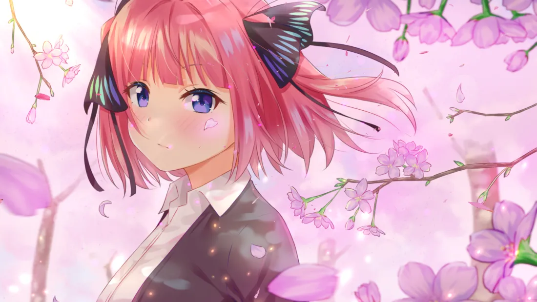 3k(中野二乃壁纸｜樱花背景图片 - 五等分)「哲风壁纸」