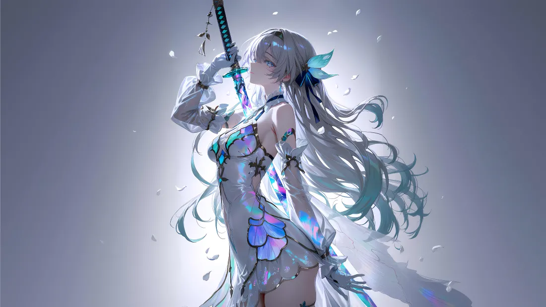 4k流萤壁纸｜武士刀背景图片 - 原神流萤「哲风壁纸」